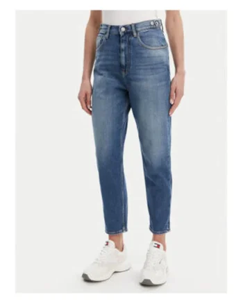 Blugi Mom Fit cu talie inalta