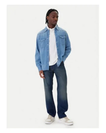 Camasa din denim cu buzunare