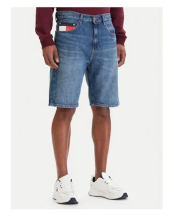 Blugi scurti regular fit din amestec de bumbac si bumbac reciclat