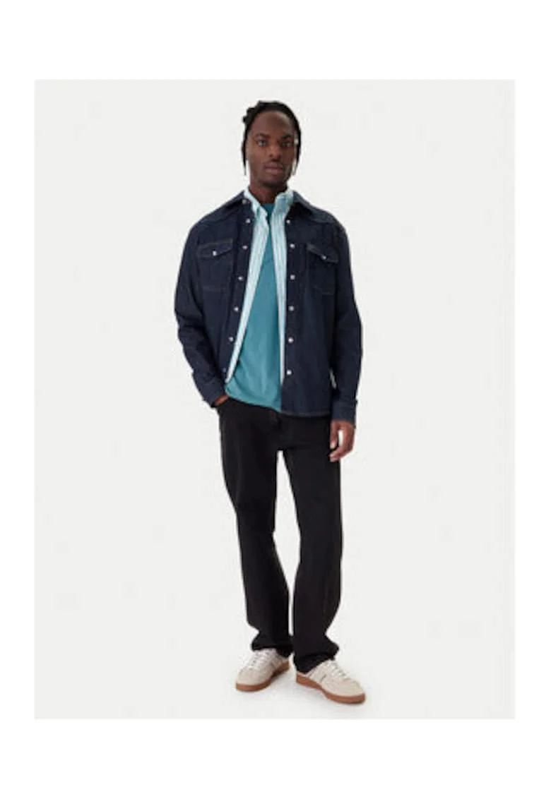 Camasa din denim cu guler clasic