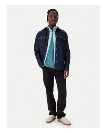 Camasa din denim cu guler clasic