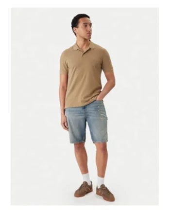 Pantaloni scurti uni din denim cu buzunare