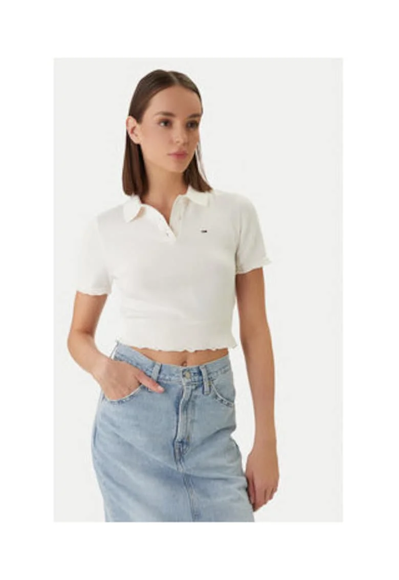 Polo polo crop din bumbac,