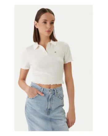 Polo polo crop din bumbac,