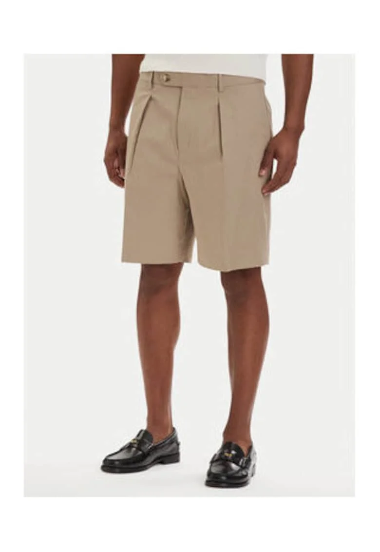 Bermude din amestec de in cu croiala relaxed fit