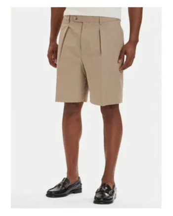 Bermude din amestec de in cu croiala relaxed fit