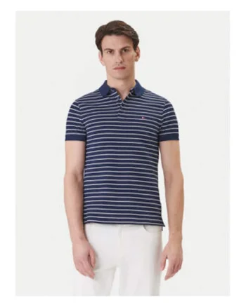 Tricou polo in dungi cu nasturi