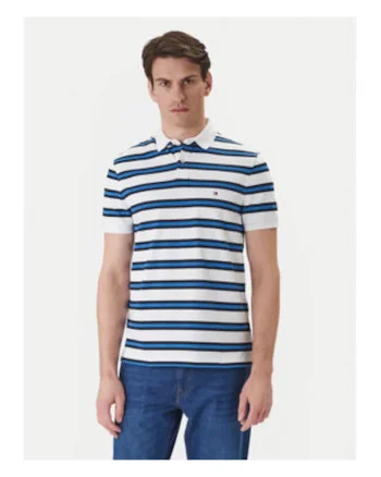 Tricou polo in dungi slim fit.