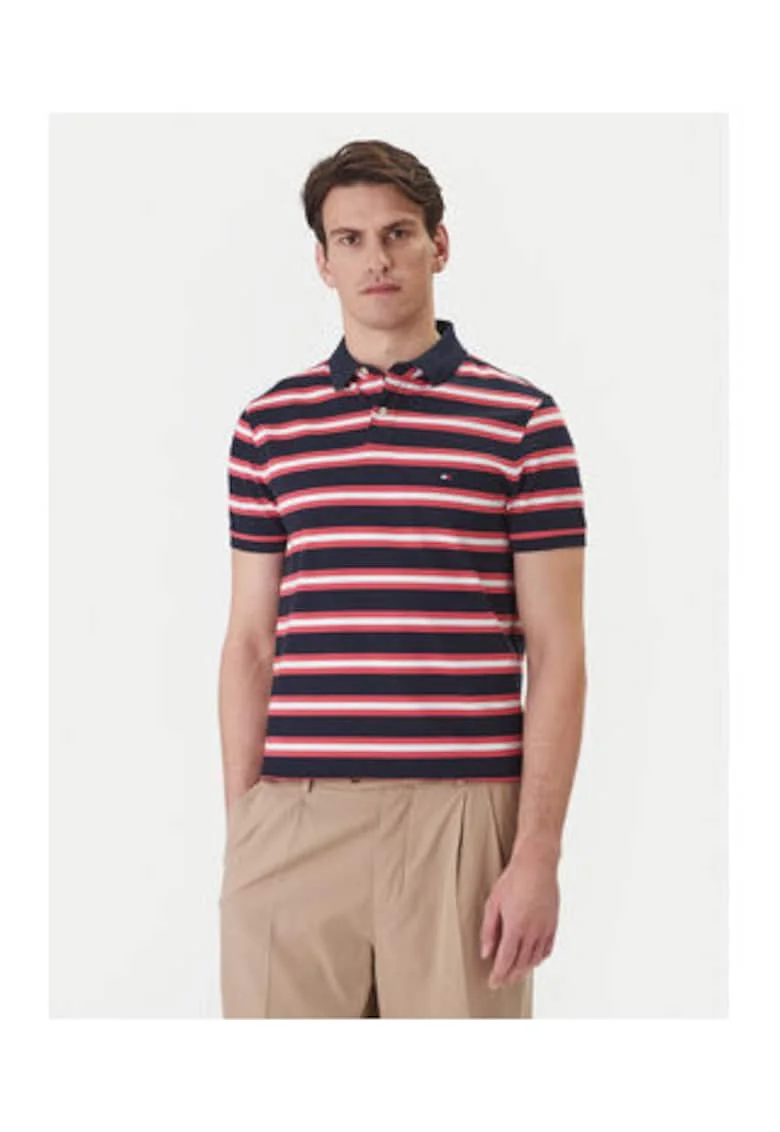 Tricou polo in dungi din bumbac organic