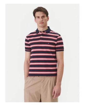 Tricou polo in dungi din bumbac organic