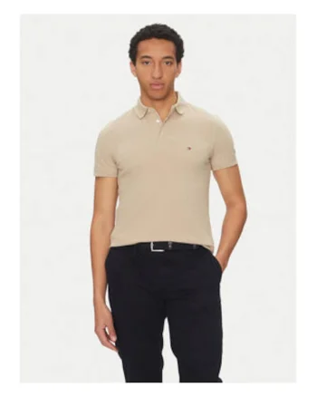 Tricou din amestec de bumbac organic, cu guler polo