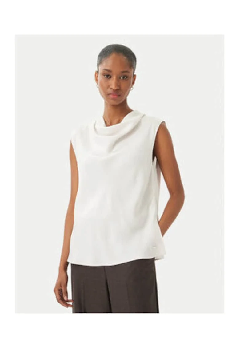 Bluza fara maneci cu decolteu drapat