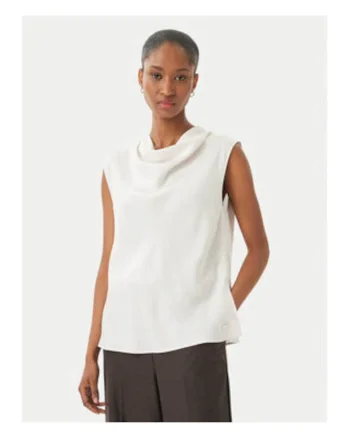 Bluza fara maneci cu decolteu drapat
