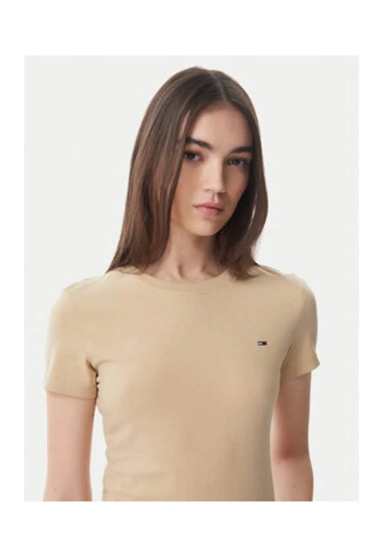 Tricou uni cu maneci scurte si decolteu rotund