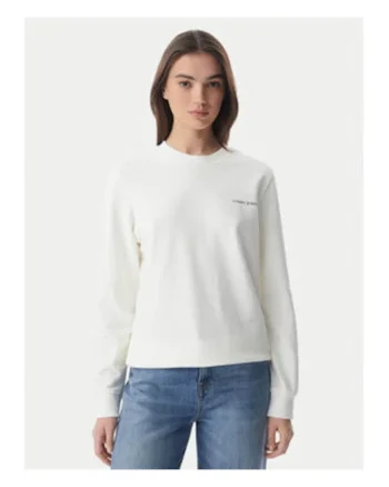 Bluza uni cu croiala regular-fit si decolteu la baza gatului