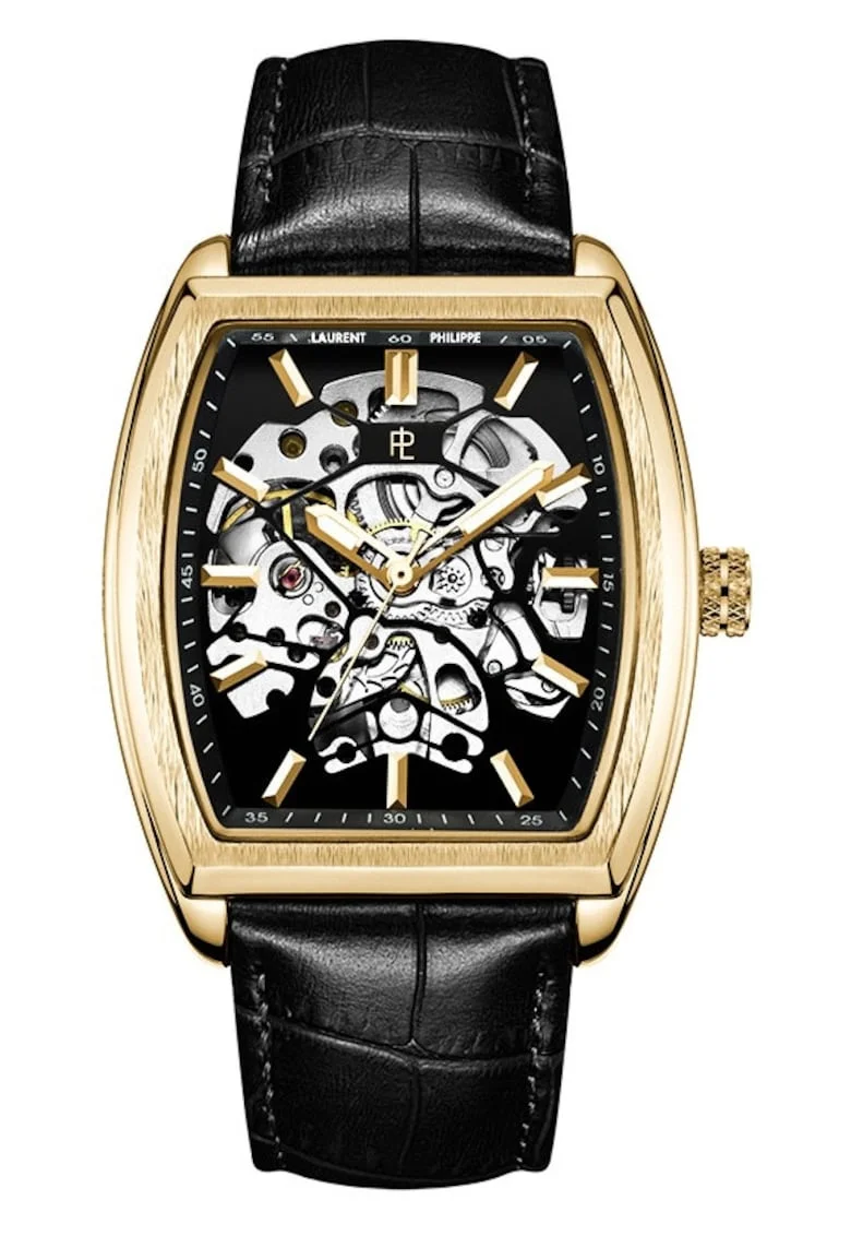 Ceas pentru barbati,  Royale Nuit D'Or cu fisaje aurii, 42mm, automatic