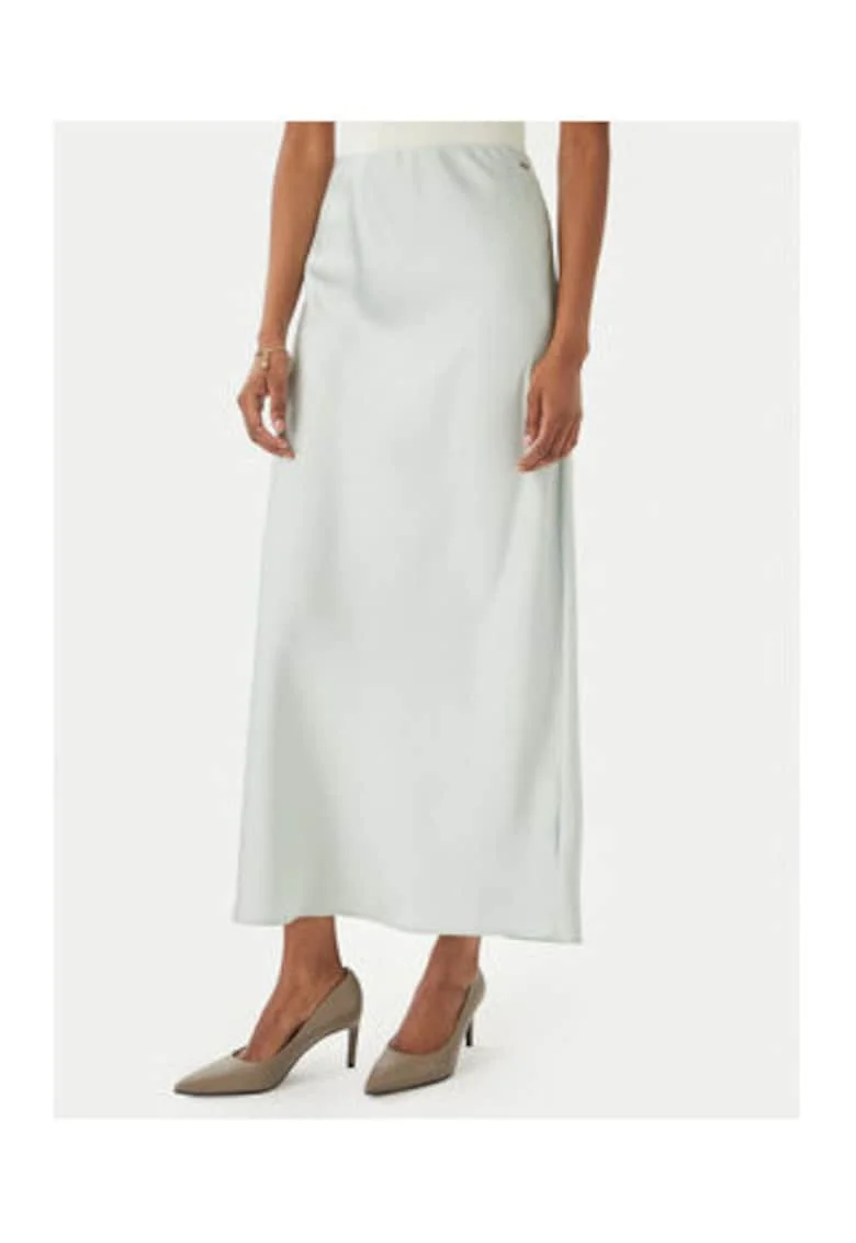 Fusta maxi cu aspect satinat
