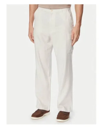 Pantaloni cargo din amestec de in