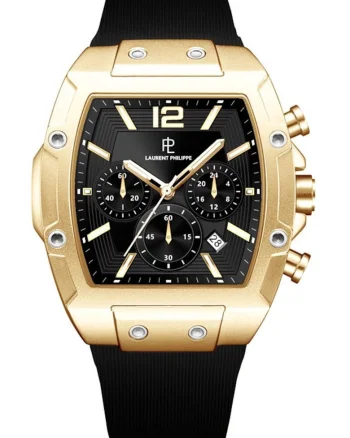 Ceas pentru barbati,  Chrono Si Precis Aurum Noir cu finisaje aurii, 43.5mm
