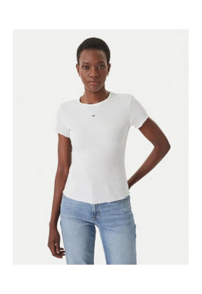 Tricou slim cu decolteu rotund