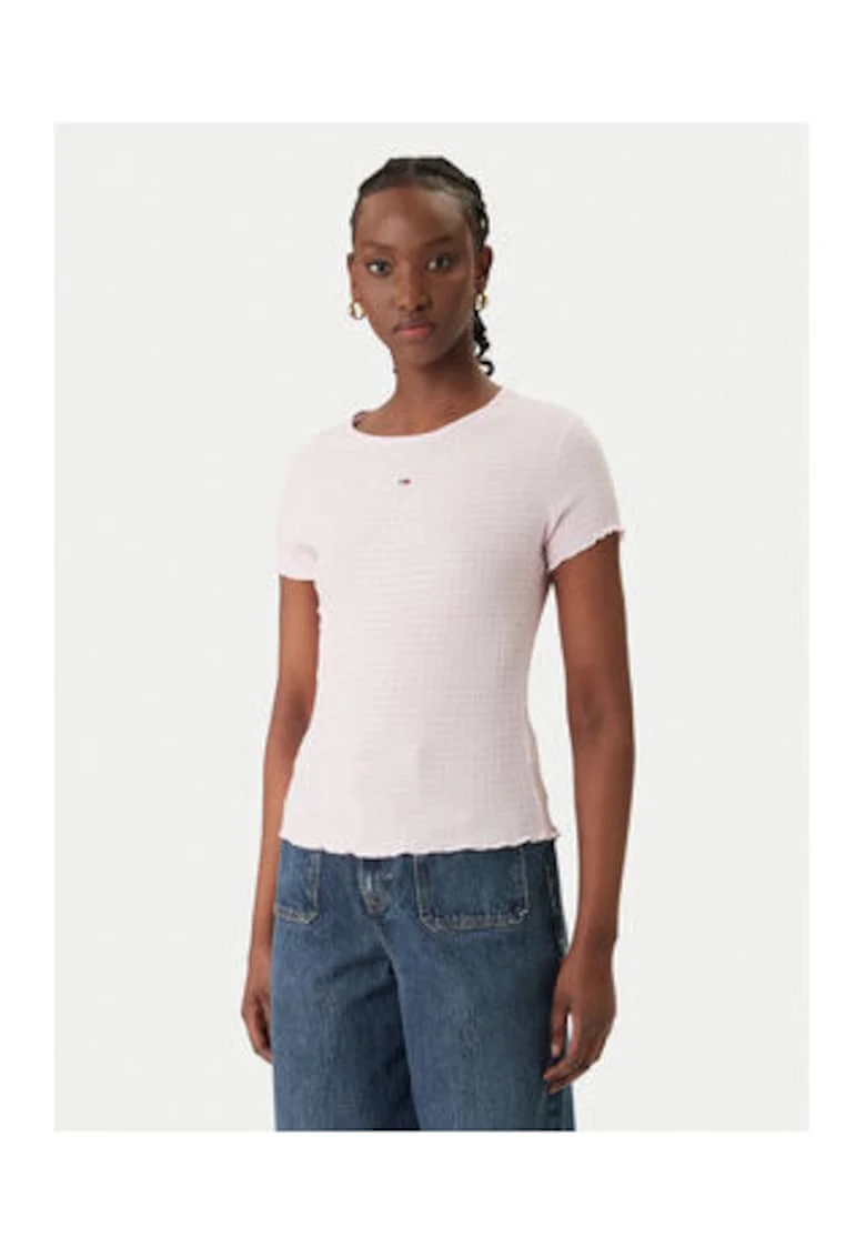 Tricou slim cu logo discret