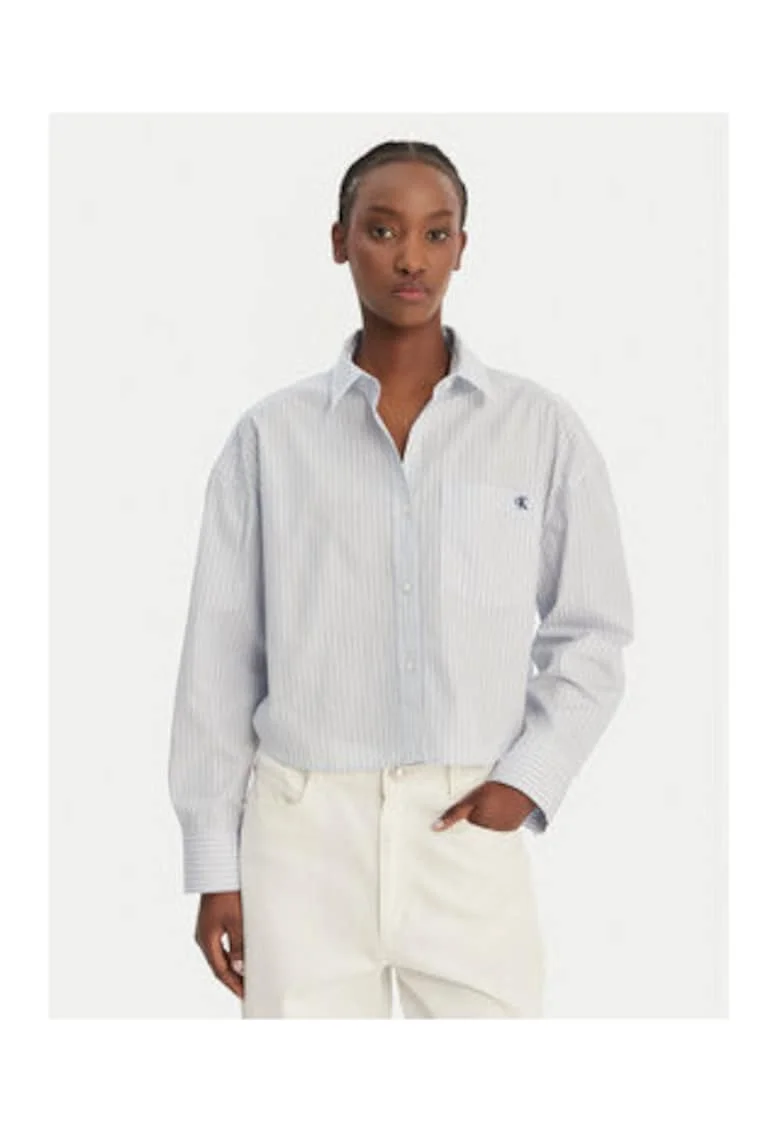 Camasa crop cu model in dungi