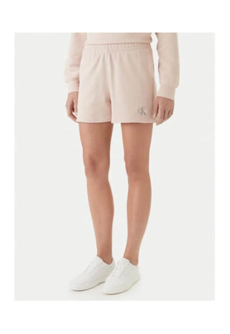 Pantaloni de trening scurti cu buzunare laterale si detaliu logo
