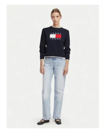 Pulover regular fit cu logo,