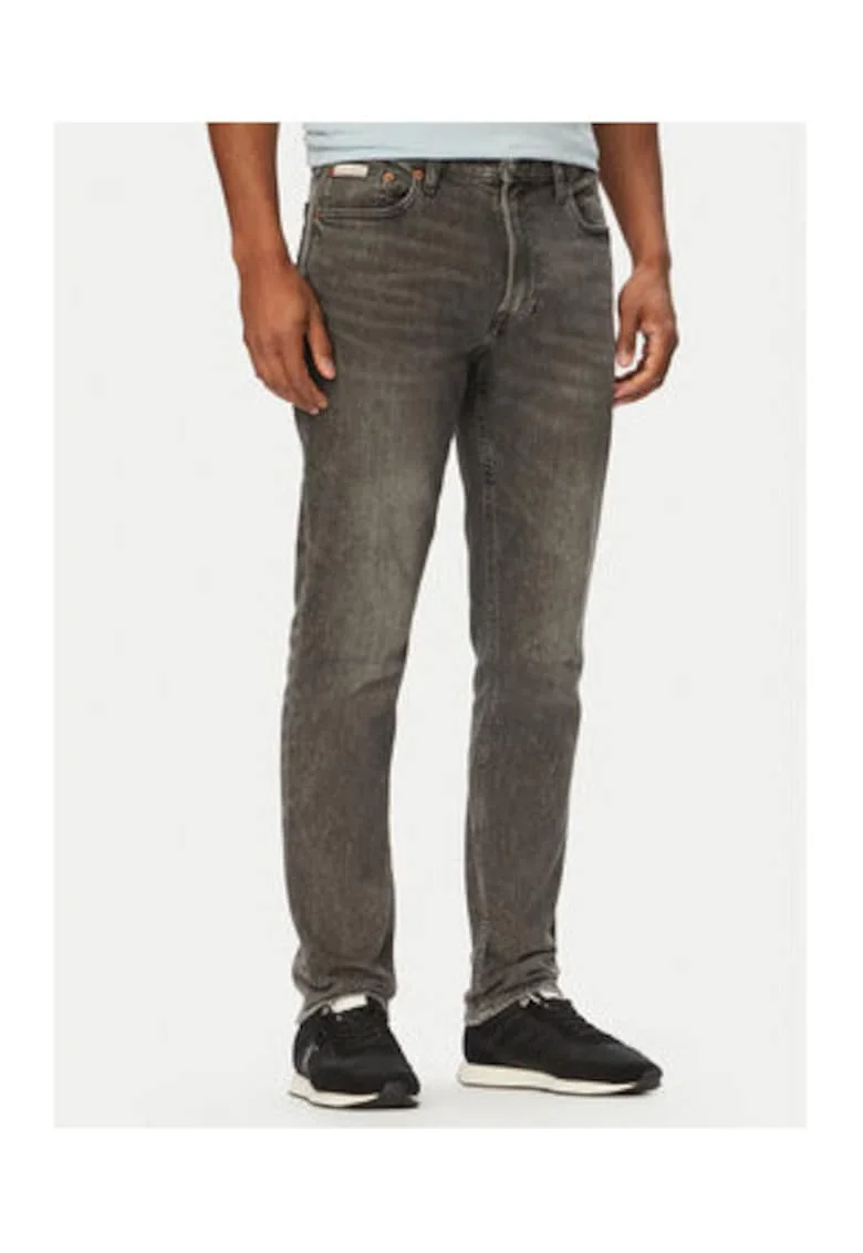 Blugi skinny cu aspect decolorat