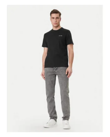 Tricou uni regular fit din bumbac cu detaliu logo