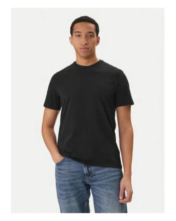 Tricou uni regular fit cu decolteu la baza gatului,