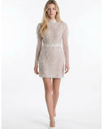 Rochie scurta cu broderie Chantilly Cheryl