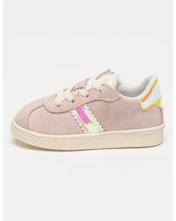 Pantofi sport low-cut de piele intoarsa, Roz pal
