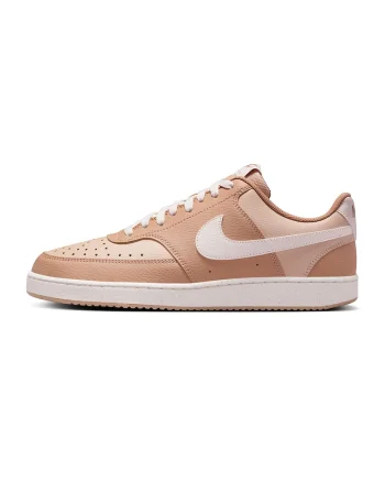 Pantofi sport din piele ecologica Court Vision, Alb/Maro deschis
