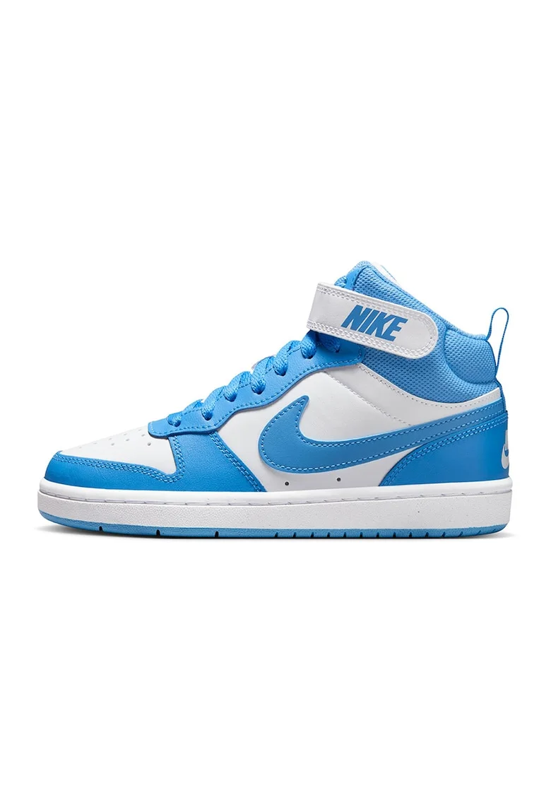 Pantofi sport mid-high cu insertii de piele Court Borough 2, Alb/Albastru