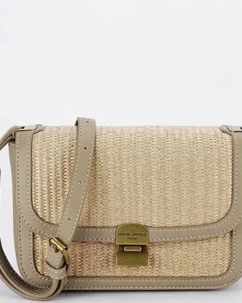 Geanta taupe crossbody cu model impletit CM7497 15