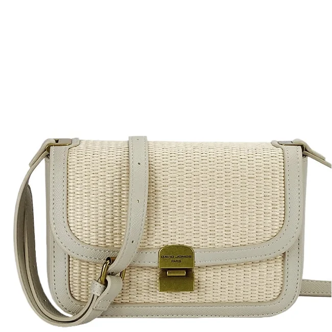 Geanta bej crossbody cu model impletit CM7497 15