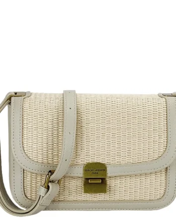 Geanta bej crossbody cu model impletit CM7497 15
