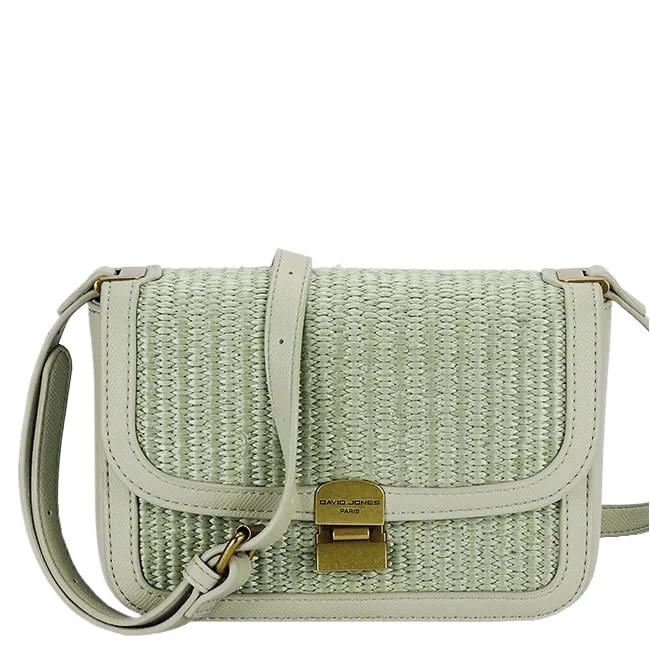 Geanta verde deschis crossbody cu model impletit CM7497 15