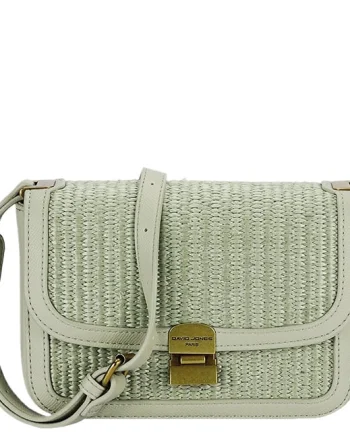 Geanta verde deschis crossbody cu model impletit CM7497 15