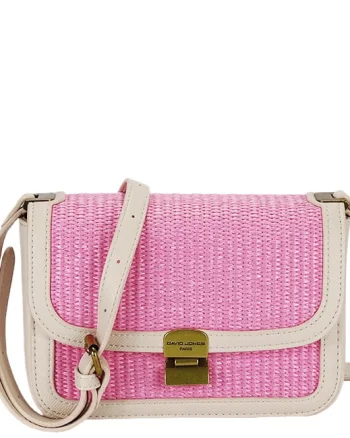 Geanta roz deschis crossbody cu model impletit CM7497 15
