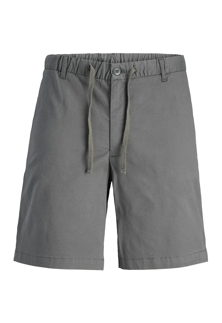 Pantaloni scurti de baie cu snur de ajustare, Gri inchis