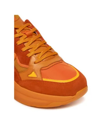 Pantofi sport barbati, 12522505,  Piele naturala, Portocaliu, Portocaliu