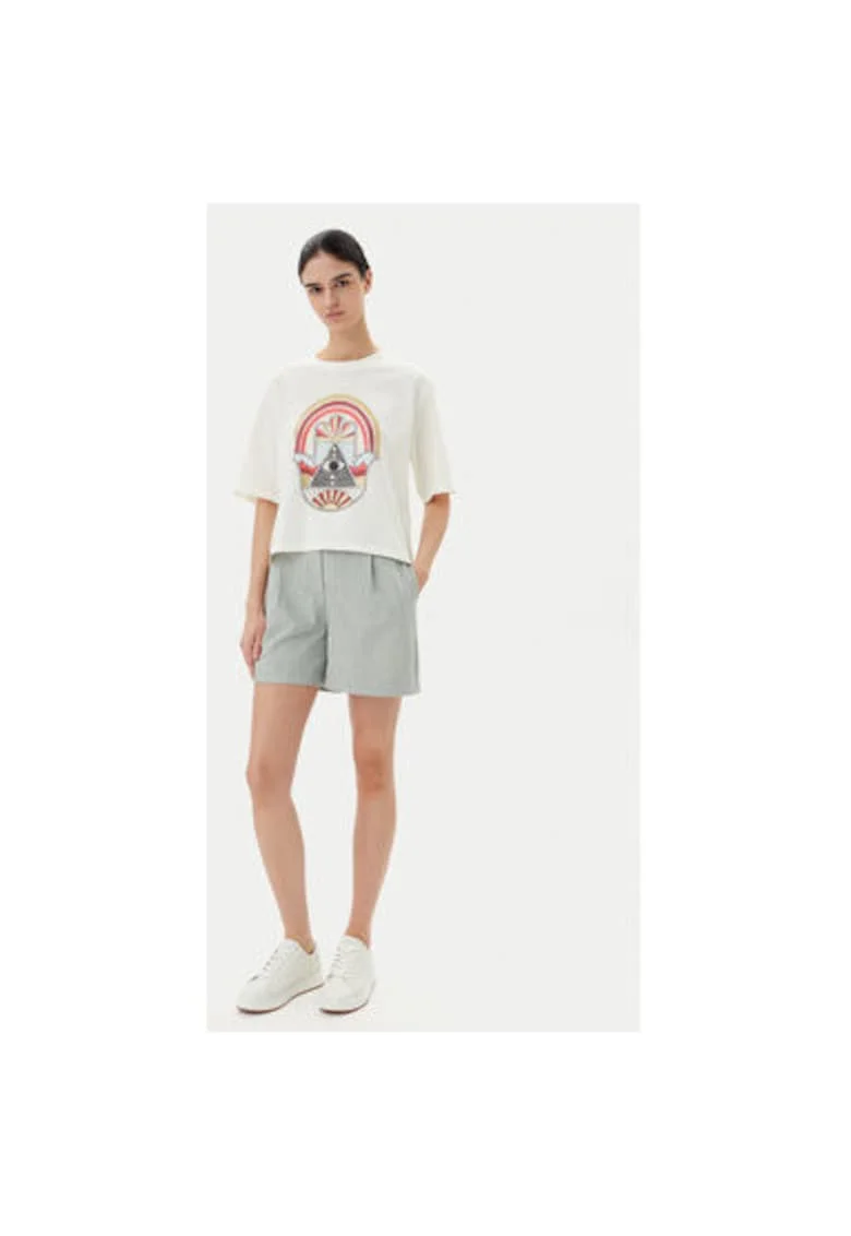 Tricou dama  15341561, Bumbac, Alb, Alb