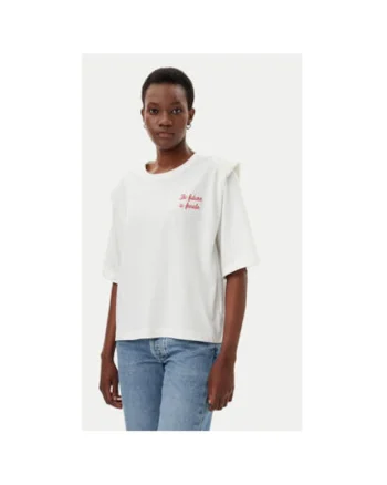 Tricou dama  RD0013, Bumbac, Alb, Alb
