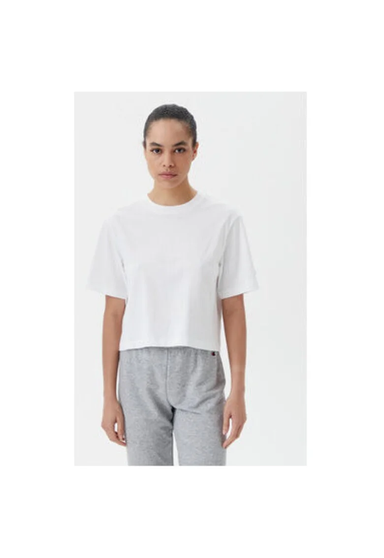 Tricou dama  117874, Bumbac, Alb, Alb