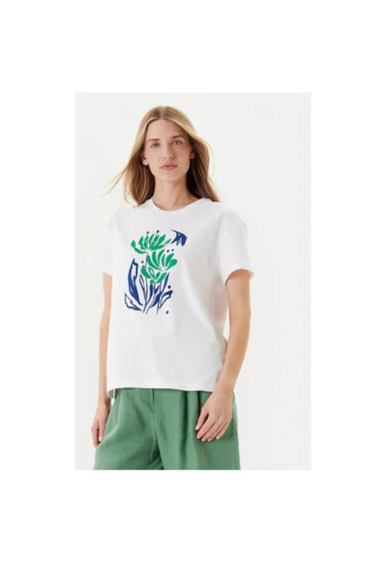 Tricou dama  3BL0D10AK, Bumbac, Alb, Alb