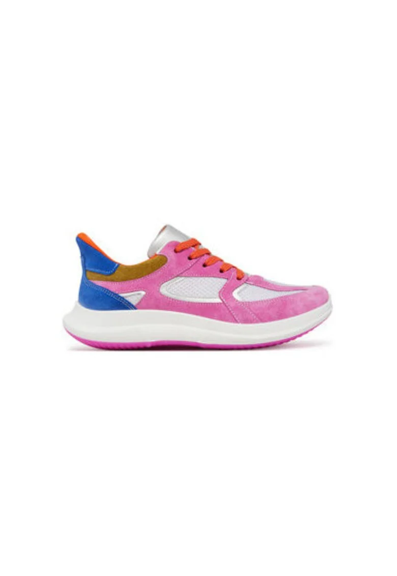 Pantofi sport dama, 12-14204-16,  Piele naturala, 37 EU, Alb/Roz, Alb/Roz