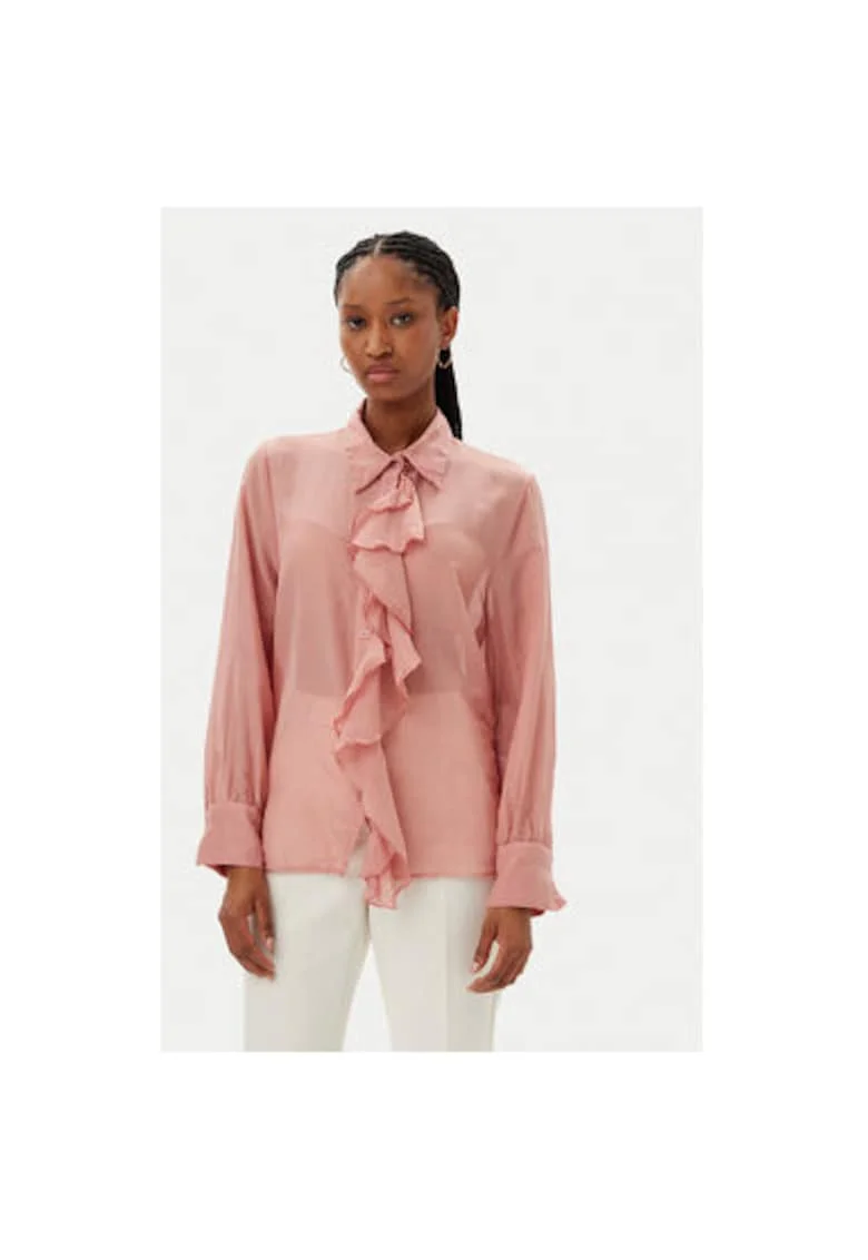 Camasa dama  B3004C, Bumbac, Roz, Roz
