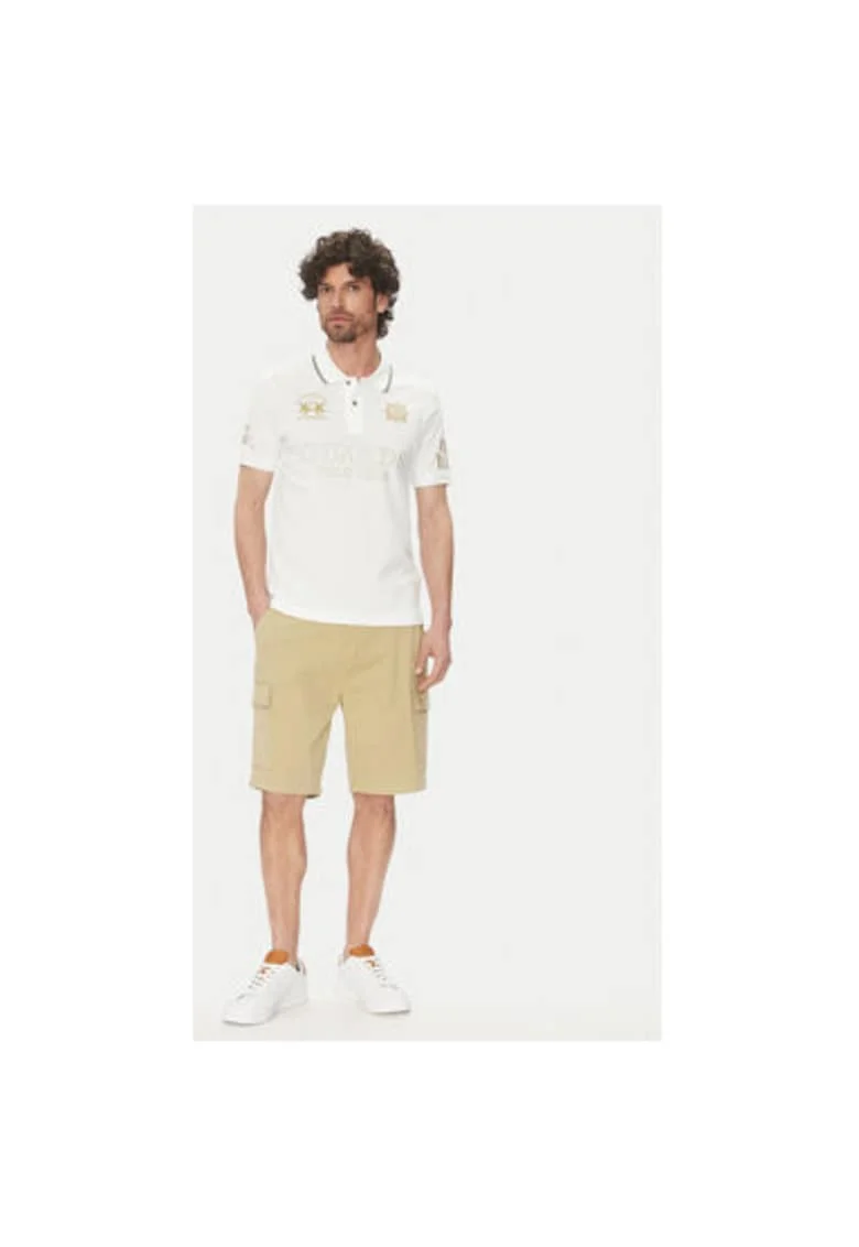 Tricou Polo barbati  PK097, Bumbac/Elastan, 3XL INTL, Alb